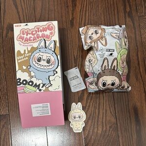 POP MART The Monsters Exciting Macaron Labubu Plush Pendant - Soy Milk